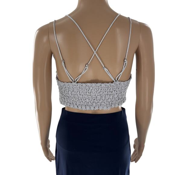 Free People One Light Blue Gray Adella Strappy Bralette - Picture 8 of 12